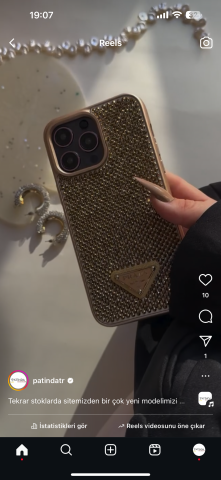 Prada Taşlı Telefon Kılıfı