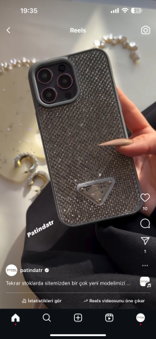 Prada Taşlı Telefon Kılıfı