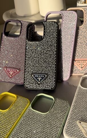 Prada Taşlı Telefon Kılıfı