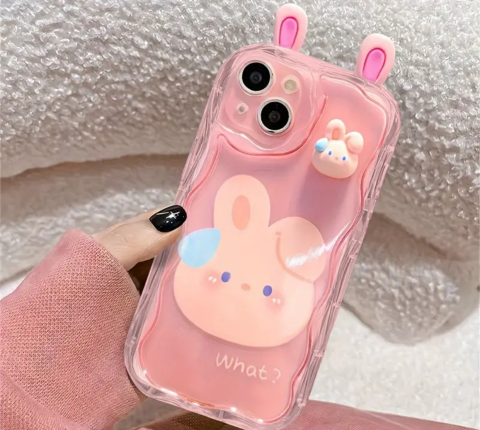 iPhone 15 Pro Max Rabbit Neşeli Silikon