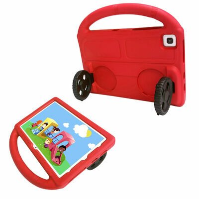 Galaxy Tab S6 Lite P610 Patinda Wheel Car Tekerlek Standlı Tablet Eva Silikon Kılıf