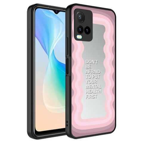 Vivo Y33S Kılıf Aynalı Desenli Kamera Korumalı Parlak Patinda Mirror Kapak