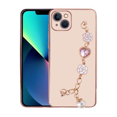 Apple iPhone 13 Kılıf El Tutamaçlı Kamera Korumalı Patinda Taka Silikon Kapak