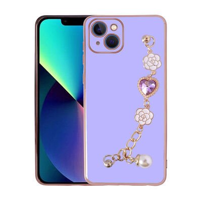 Apple iPhone 13 Kılıf El Tutamaçlı Kamera Korumalı Patinda Taka Silikon Kapak