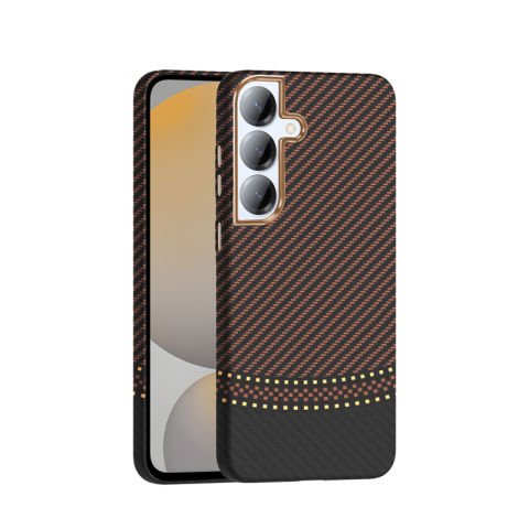 Galaxy S25 Kılıf M-safe Şarj Özellikli Karbon Fiber Görünümlü Patinda Gros Kapak