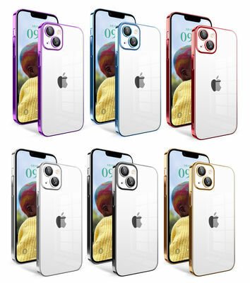 Apple iPhone 14 Kılıf Kamera Korumalı Renkli Çerçeveli Patinda Garaj Kapak