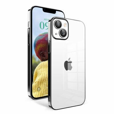Apple iPhone 14 Kılıf Kamera Korumalı Renkli Çerçeveli Patinda Garaj Kapak