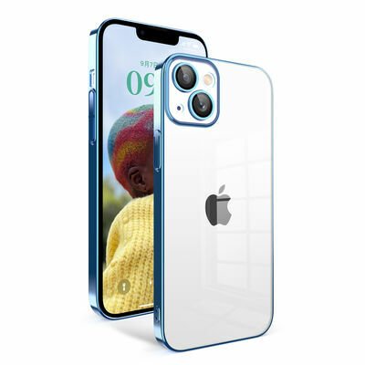 Apple iPhone 14 Kılıf Kamera Korumalı Renkli Çerçeveli Patinda Garaj Kapak
