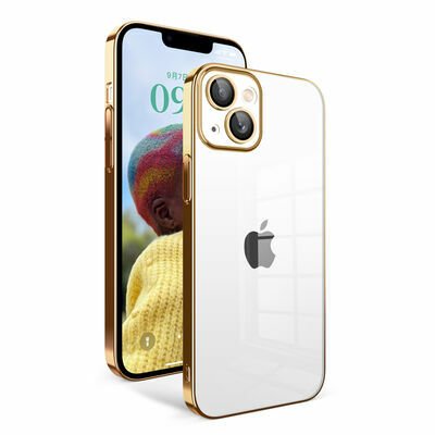 Apple iPhone 14 Kılıf Kamera Korumalı Renkli Çerçeveli Patinda Garaj Kapak