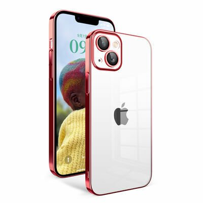 Apple iPhone 14 Kılıf Kamera Korumalı Renkli Çerçeveli Patinda Garaj Kapak