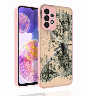 Galaxy A23 Kılıf Desenli Kamera Korumalı Parlak Patinda Nora Kapak