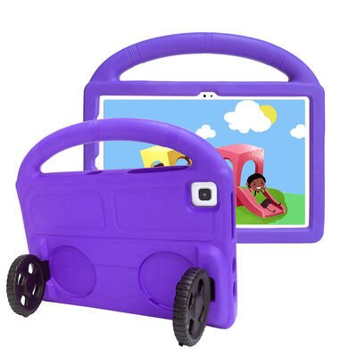 Galaxy Tab A7 10.4 T500 2020 Patinda Wheel Car Tekerlek Standlı Tablet Eva Silikon Kılıf