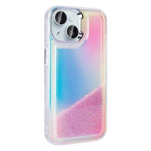 Apple iPhone 15 Kılıf Airbagli Renkli Arka Yüzey Boncuk Tasarımlı Patinda Kumul Kapak