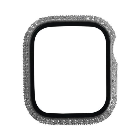 Apple Watch 7 45mm Patinda Watch Gard 24 Kenarları Taşlı Sert PC Kasa Ve Ekran Koruyucu