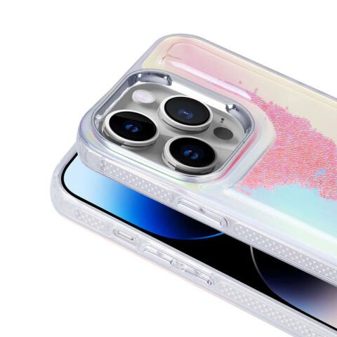 Apple iPhone 14 Pro Max Kılıf Airbagli Renkli Arka Yüzey Boncuk Tasarımlı Patinda Kumul Kapak