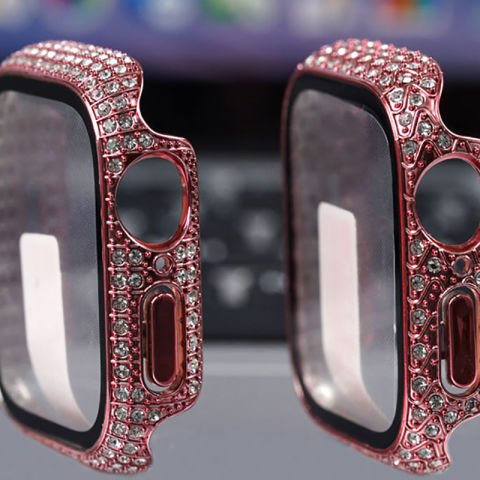 Apple Watch 7 45mm Patinda Watch Gard 24 Kenarları Taşlı Sert PC Kasa Ve Ekran Koruyucu