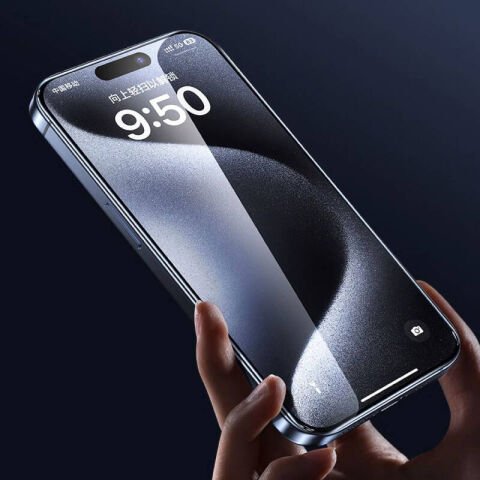 Apple iPhone 16 Plus Wiwu GT-008 Polimer Oleofobik Kaplama Şeffaf Pürüzsüz Temperli Cam Ekran Koruyucu
