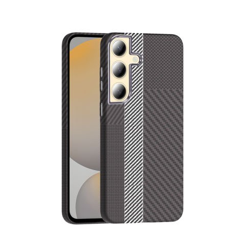 Galaxy S24 Plus Kılıf M-safe Şarj Özellikli Karbon Fiber Görünümlü Patinda Gros Kapak