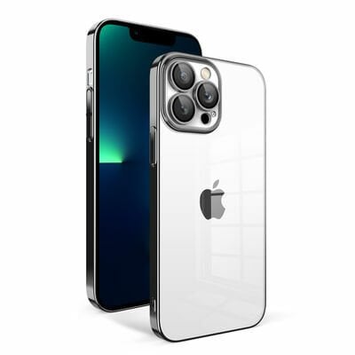 Apple iPhone 13 Pro Max Kılıf Kamera Korumalı Renkli Çerçeveli Patinda Garaj Kapak