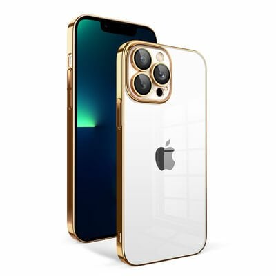 Apple iPhone 13 Pro Max Kılıf Kamera Korumalı Renkli Çerçeveli Patinda Garaj Kapak
