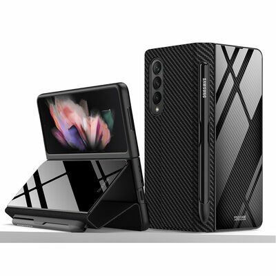 Galaxy Z Fold 3 Kılıf Patinda Kalem Bölmeli Droga Kılıf