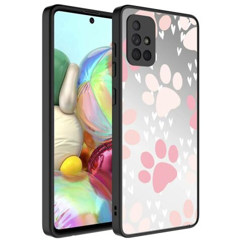 Galaxy A51 Kılıf Aynalı Desenli Kamera Korumalı Parlak Patinda Mirror Kapak