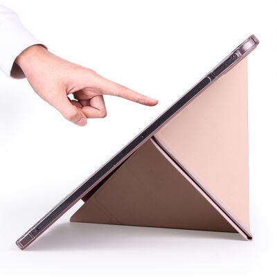 Apple iPad Air 10.9 2022 (5.Nesil) Kılıf Patinda Tri Folding Kalem Bölmeli Standlı Kılıf