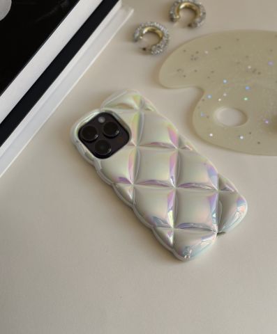 iPhone Dilimli Hologramlı Puffy Kılıf