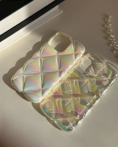 iPhone Dilimli Hologramlı Puffy Kılıf