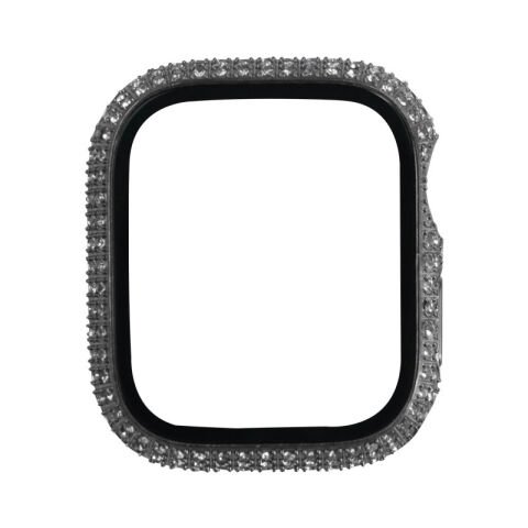 Apple Watch 7 41mm Patinda Watch Gard 24 Kenarları Taşlı Sert PC Kasa Ve Ekran Koruyucu