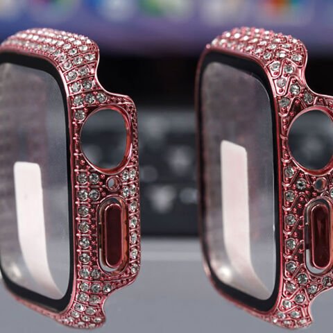 Apple Watch 7 41mm Patinda Watch Gard 24 Kenarları Taşlı Sert PC Kasa Ve Ekran Koruyucu