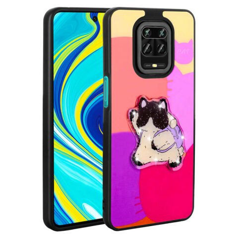 Xiaomi Redmi Note 9S Kılıf Parlayan Kabartmalı İkonik Figürlü Patinda Amas Silikon Kapak