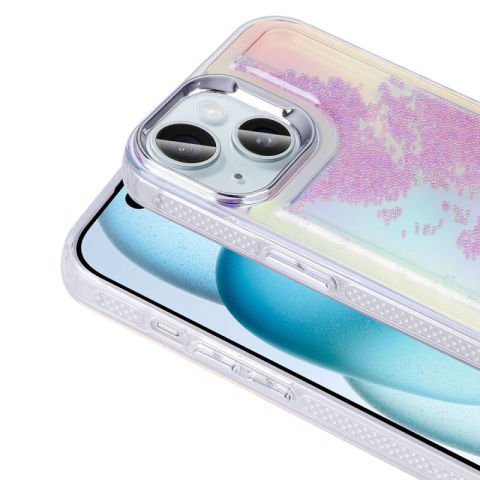 Apple iPhone 13 Kılıf Airbagli Renkli Arka Yüzey Boncuk Tasarımlı Patinda Kumul Kapak