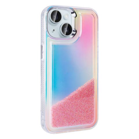 Apple iPhone 13 Kılıf Airbagli Renkli Arka Yüzey Boncuk Tasarımlı Patinda Kumul Kapak