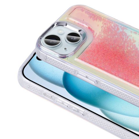 Apple iPhone 13 Kılıf Airbagli Renkli Arka Yüzey Boncuk Tasarımlı Patinda Kumul Kapak