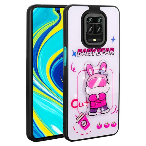 Xiaomi Redmi Note 9S Kılıf Parlayan Kabartmalı İkonik Figürlü Patinda Amas Silikon Kapak