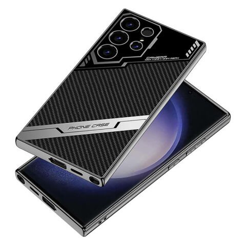 Galaxy S23 Ultra Kılıf Kamera Korumalı Karbon Tasarım Patinda Yeni Seri Procase Kapak