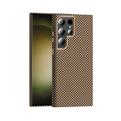 Galaxy S23 Ultra Kılıf M-safe Şarj Özellikli Karbon Fiber Görünümlü Patinda Gros Kapak