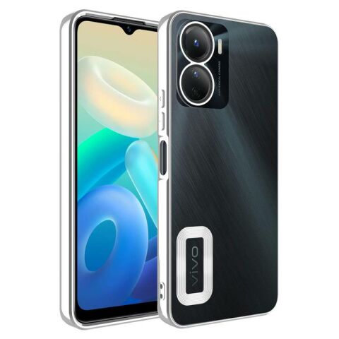 Vivo Y16 Kılıf Kamera Korumalı Logo Gösteren Patinda Omega Kapak