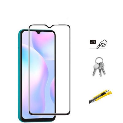 Xiaomi Redmi 9A Patinda Kenarları Kırılmaya Dayanıklı Cam Ekran Koruyucu