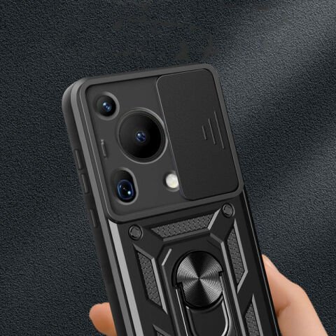 Huawei Pura 70 Ultra Kılıf Magnetik Standlı Kamera Korumalı Patinda Sürgülü Vega Kapak
