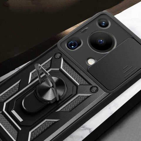 Huawei Pura 70 Ultra Kılıf Magnetik Standlı Kamera Korumalı Patinda Sürgülü Vega Kapak