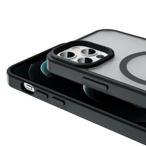 Apple iPhone 12 Pro Max Kılıf Magsafe Şarj Özellikli Mat Arka Yüzey Patinda Sio Kapak