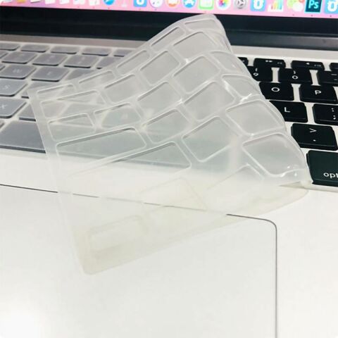 Apple Macbook 13' Pro Touch Bar A1706 Patinda Klavye Koruyucu Transparan Buzlu Silikon Ped