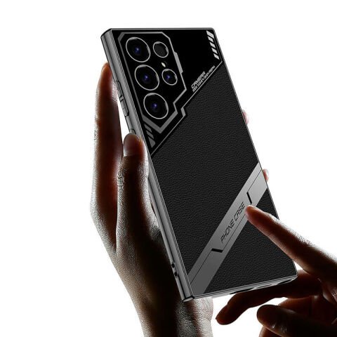 Galaxy S23 Ultra Kılıf Kamera Korumalı Suni Deri Tasarım Patinda Yeni Seri Procase Kapak