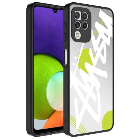 Galaxy A22 4G Kılıf Aynalı Desenli Kamera Korumalı Parlak Patinda Mirror Kapak