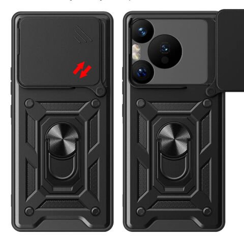 Huawei Pura 70 Pro 5G Kılıf Magnetik Standlı Kamera Korumalı Patinda Sürgülü Vega Kapak
