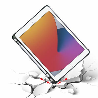 Apple iPad 9.7 2018 (6.Nesil) Kılıf Patinda Tri Folding Kalem Bölmeli Standlı Kılıf