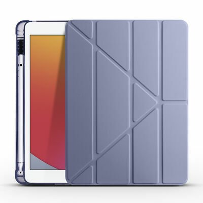 Apple iPad 9.7 2018 (6.Nesil) Kılıf Patinda Tri Folding Kalem Bölmeli Standlı Kılıf