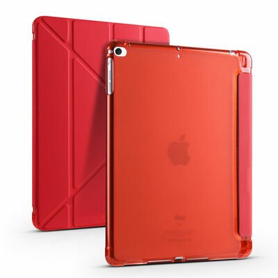 Apple iPad 9.7 2018 (6.Nesil) Kılıf Patinda Tri Folding Kalem Bölmeli Standlı Kılıf